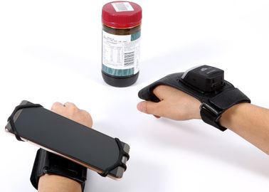 Fast Speed Glove Barcode Scanner , Rugged Design Wireless Bluetooth Ring Scanner