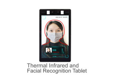 8" FCC facial do CE ROHS da detecção da temperatura do termômetro do reconhecimento do painel LCD aprovado