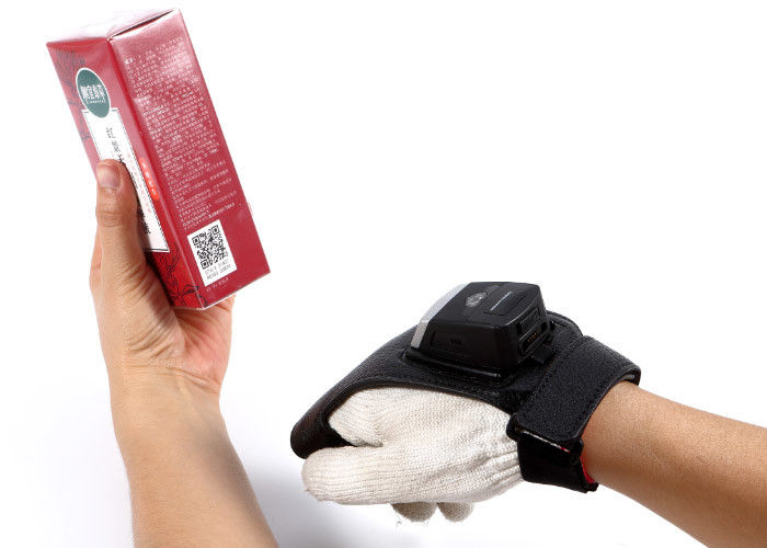Varredor de código de barras wearable sem fio do leitor 1D 2D QR do código de barras do laser do varredor do código de barras da luva