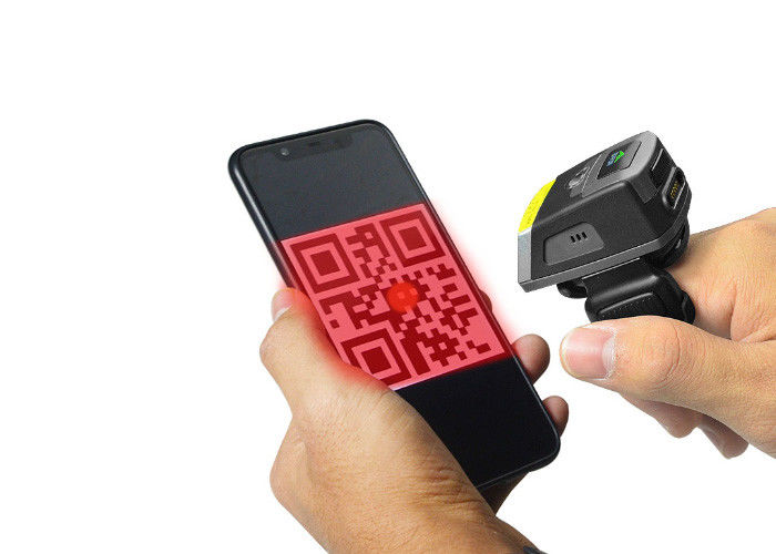 O varredor de código sem fio de alta qualidade do leitor QR do código de barras do anel de dedo funciona com phone/PC/PDAs esperto